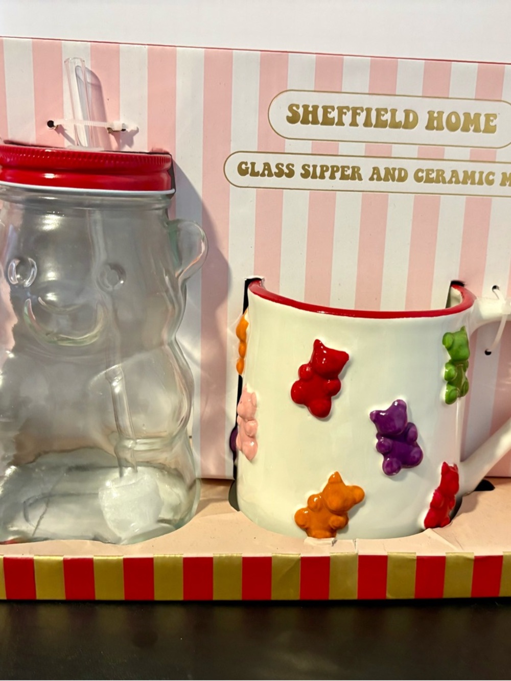 Gummy Bear Glass Sipper and Ceramic Mug